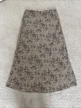 BE COOL Bates Sisters Boutique Beige and Black Leopard A-Line Skirt size small
